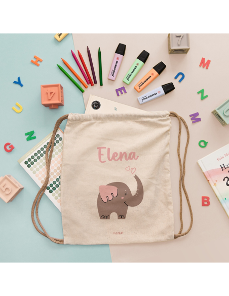 Hazlo With Love - Mochila Personalizable "Aventuras en África" Diseño Elefante
