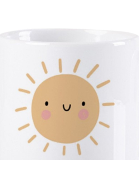 Taza de Cerámica Personalizada "Bebidas con Energía" Diseño Sol