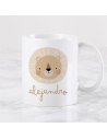 Taza de Cerámica Personalizada "Bebidas con Aventuras en los Bosques de la India" León Asia