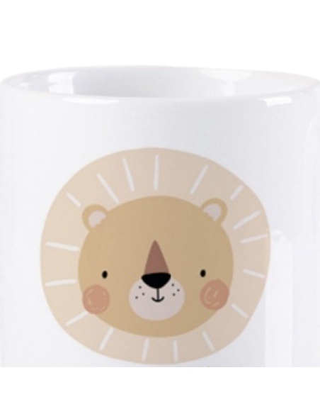 Taza de Cerámica Personalizada "Bebidas con Aventuras en los Bosques de la India" León Asia