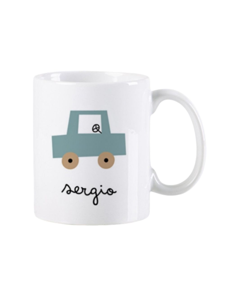 Taza de Cerámica Personalizada "Bebidas sobre Ruedas" Diseño Car