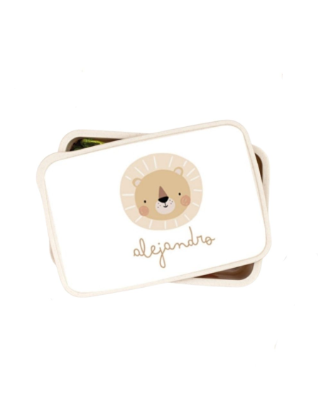 Hazlo With Love - Fiambrera Personalizable "Comidas con Aventuras en los Bosques de la India" Diseño León Asia