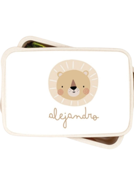 Hazlo With Love - Fiambrera Personalizable "Comidas con Aventuras en los Bosques de la India" Diseño León Asia