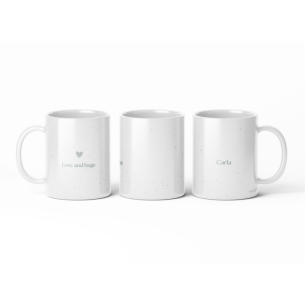 Pack 2 tazas personalizadas · Love & Hugs · Gris 2