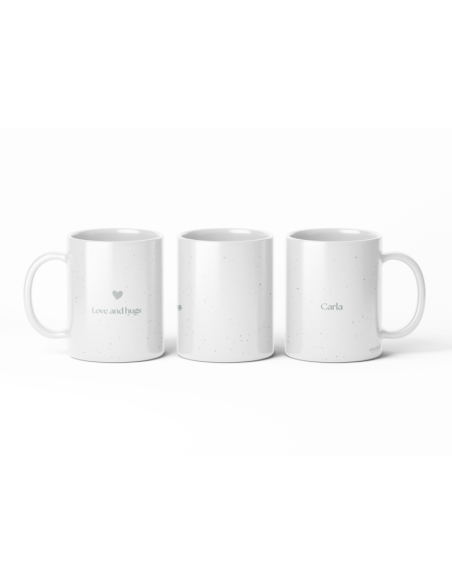 Pack 2 tazas personalizadas · Love & Hugs · Gris